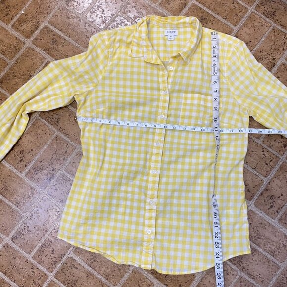 J. Crew Yellow Checkered Button Down Shirt - Picture 10 of 10
